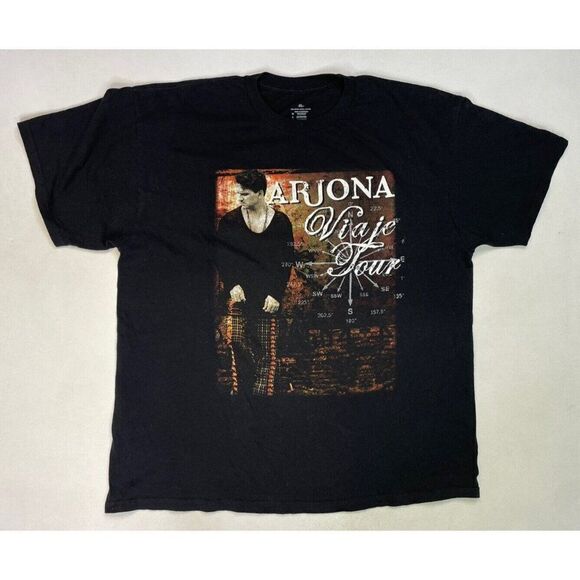 Arjona Viaje Tour Graphic T-shirt Men XL Black Short Sleeve Music - Picture 1 of 6